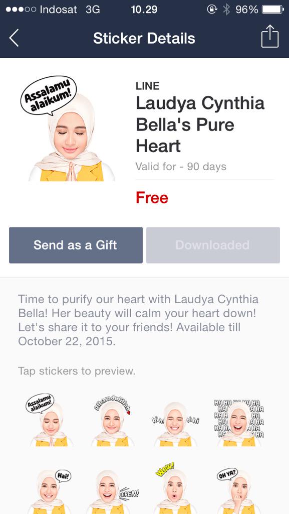bellaers_LCB's tweet photo. Halooo. Stiker @indo_line edisi @Bellaudyaa sudah ada . Download yaaa! Lucu bangeeeettt 😍😘😘❤️ http://t.co/ZKiP8ZYBJF
