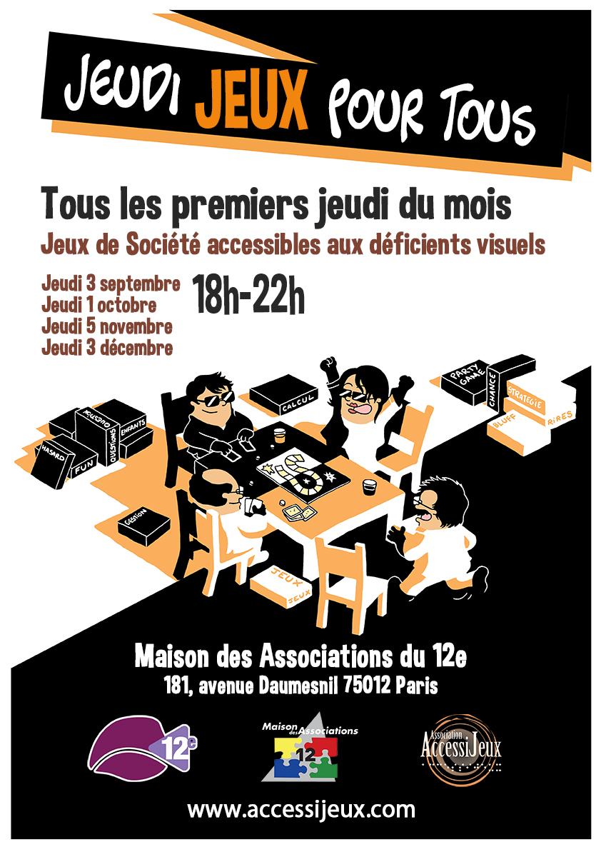 AccessiJeux's tweet photo. La semaine prochaine c'est #JeuxPourTous à la @MaisonAssos12 ! Vous venez ? #j2s #accessibilité #DéficientsVisuels http://t.co/SQ1BXlKnNi