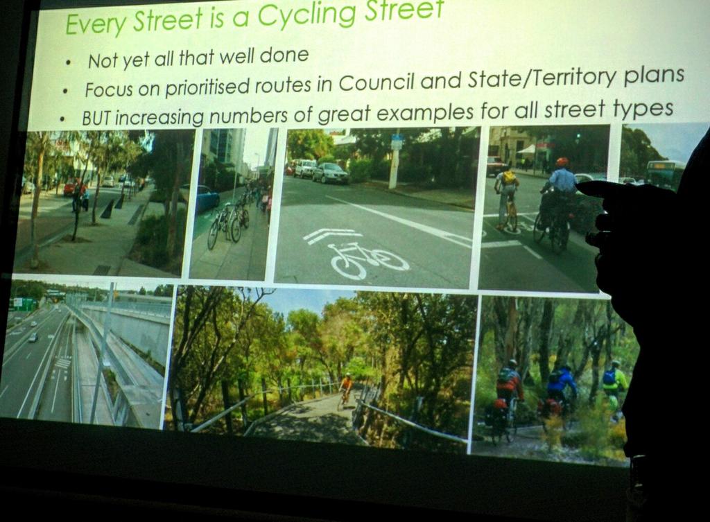 BIKESydney's tweet photo. "Every street a cycling street" Dick van Den Dool #dutchlink @gtaconsult @NSWPlanning @cityofsydney http://t.co/OckqrSQIBX