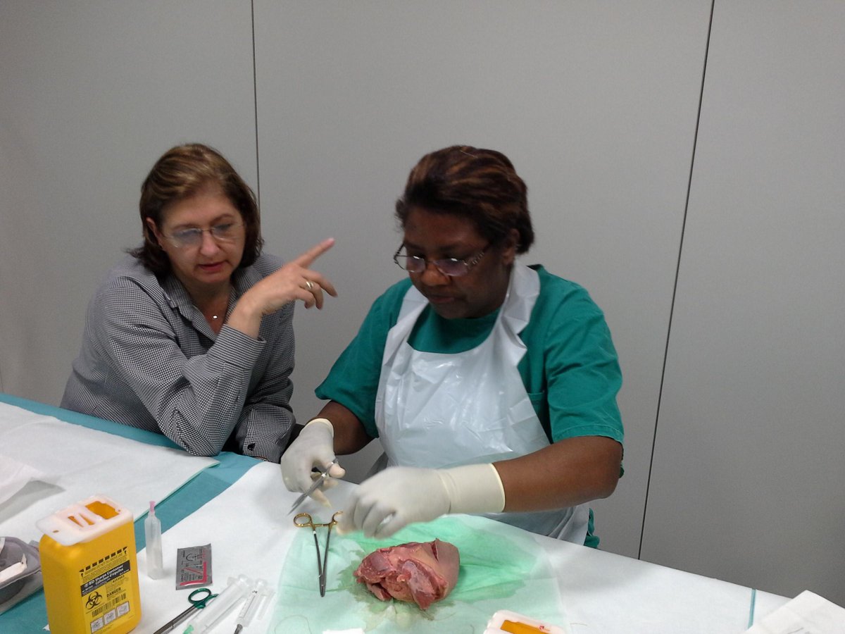 Practising suturation of episiotomy in #simulation #savoniaAMK #studentexchange #staffexchange  #SchoolOfHealthCare '