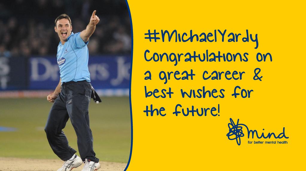 MindCharity's tweet photo. #MichaelYardy cricket legend and Mind supporter plays his last match for @SussexCCC this week #ThanksYards http://t.co/881Vh4zwoa