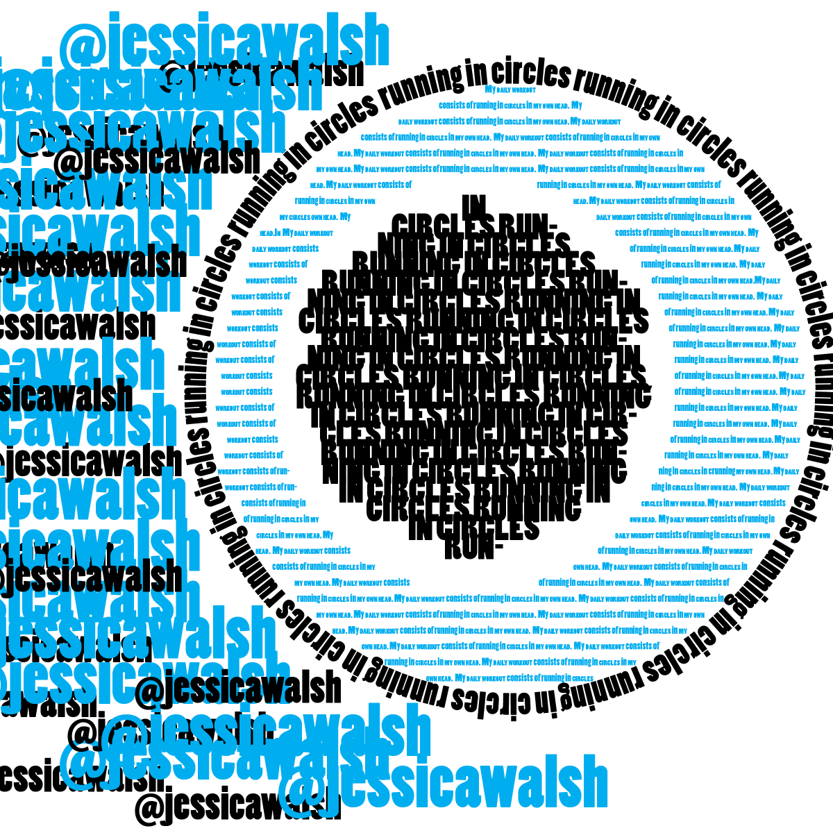 sharmellow's tweet photo. #week2 #DES493 #typeoftheweek #circles #running #mind #2fast4me #design @gillianharvey @jessicawalsh http://t.co/i0j4E2NGKE