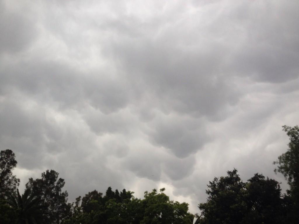 SteerMark's tweet photo. Mammatus Clouds 6am. Holes in Heaven at 9am Johannesburg
Haarp Chemtrails #LatticeClouds #crosswaves #ClimateChange http://t.co/wKkyFYMsRL