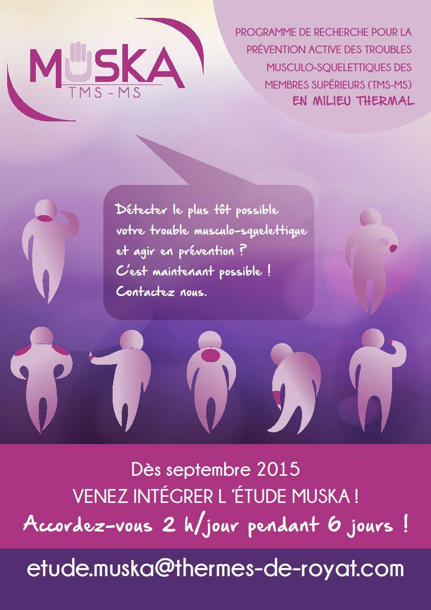 stephhuin's tweet photo. En partenariat avec le CHU de Clermont, les #Thermes de #Royat coordonnent l'étude #MUSKA, financée par l'#AFRETh http://t.co/DyS2HH1PBt