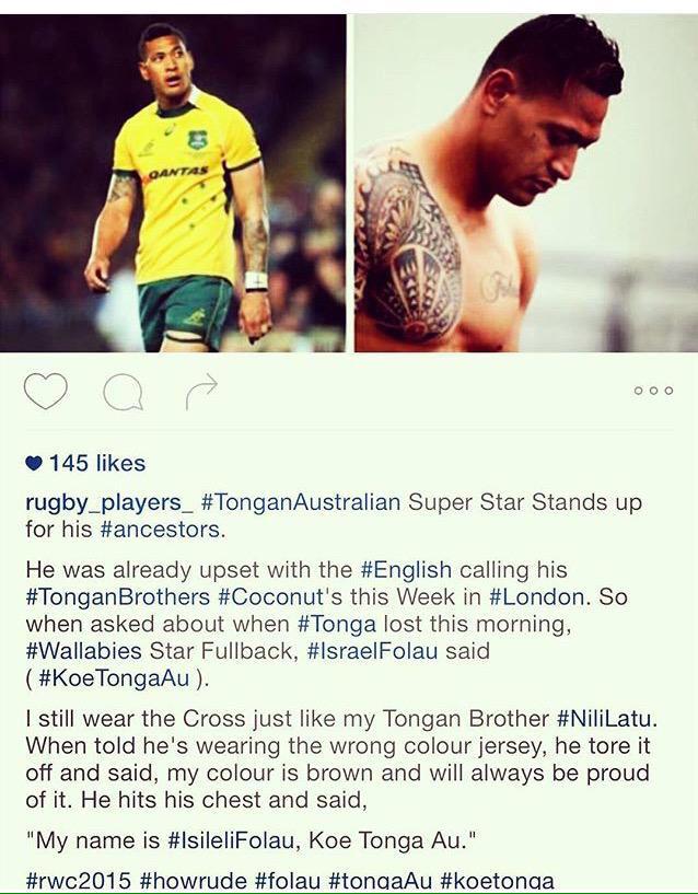 Respect Doko all the way 💯 <a href="/IzzyFolau/">Israel Folau</a> Ofa Lahi atu🙏❤️