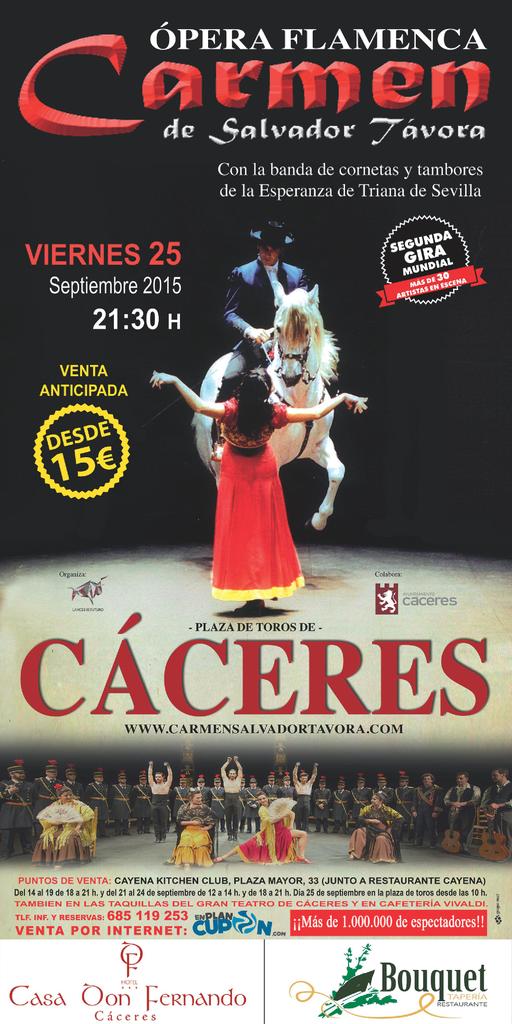 Sólo quedan 3 días para disfrutar de la Ópera Carmen de Salvador Távora en la plaza d toros d #Cáceres !Ven y Vívelo!