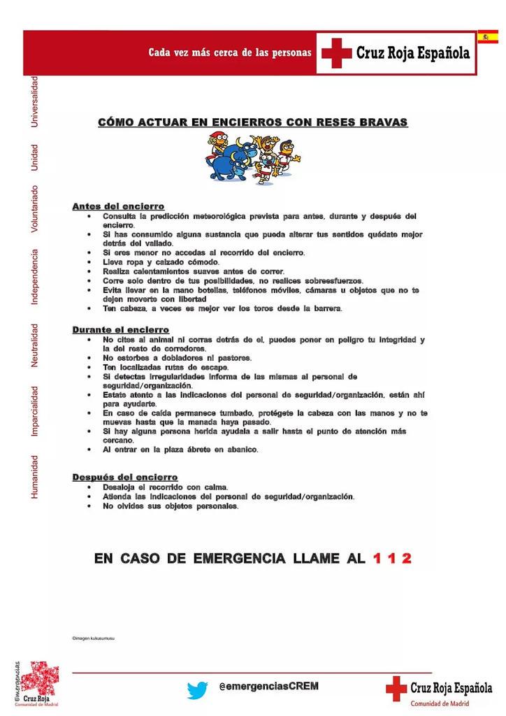 emergenciasCREM's tweet photo. Hoy último día de #encierros en #Humanes.
Sigue nuestros consejos para un #EncierroSeguro 
#PreventivosCruzRoja http://t.co/MFkIXbspgc