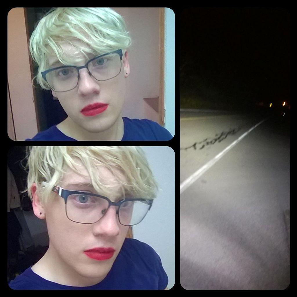 blankmoved's tweet photo. the #afterbikeride aesthetic #ifttt #trans #nofilter #makeup #transgal #makeup #lipstick #glasses #selfie #nighttim… http://t.co/IZv2LvEujX