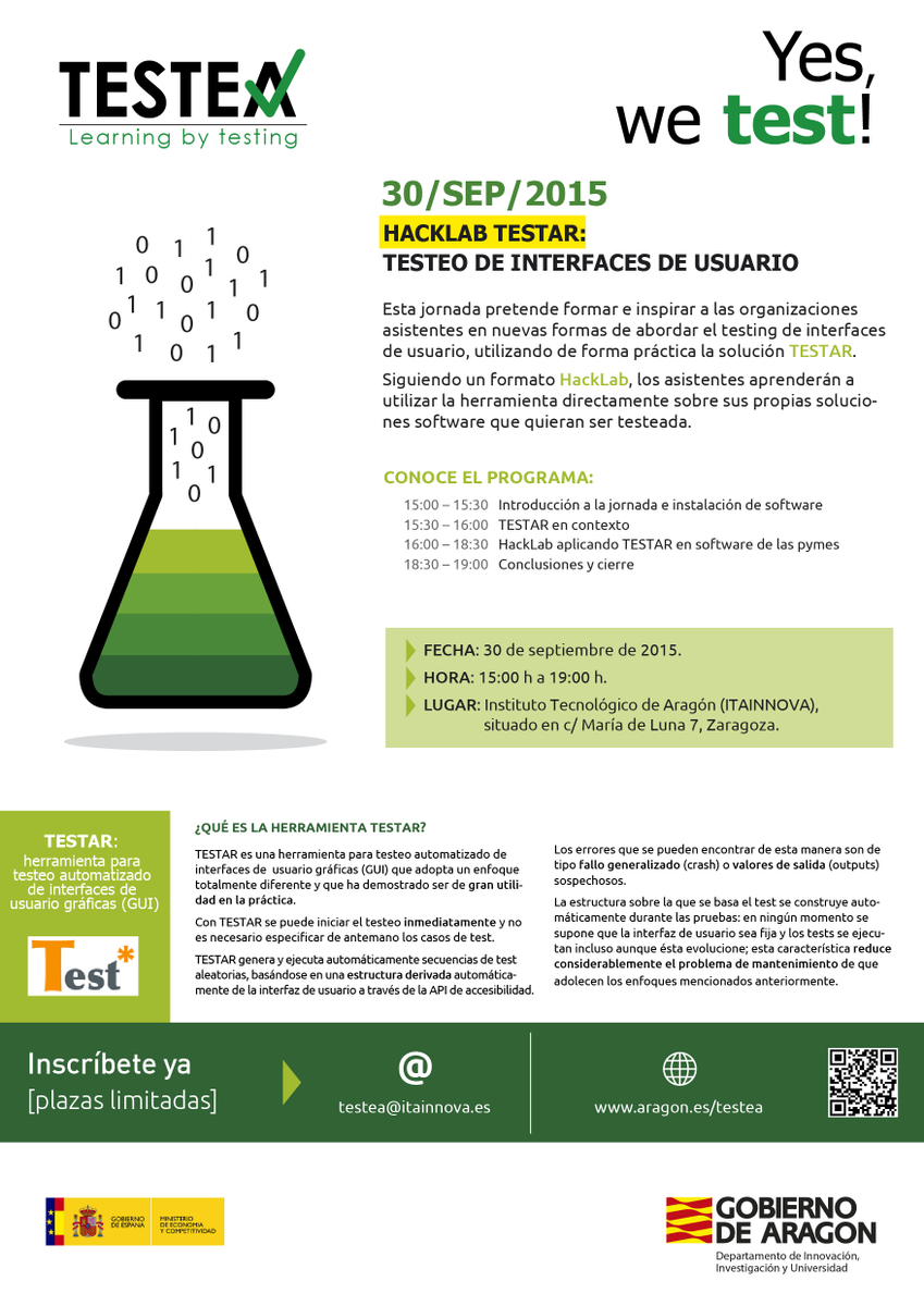 mabliedana's tweet image. ¿Ya sabemos cómo testear el interfaz de usuario de nuestro software? El 30/Sep #learningbytesting en @ITAINNOVA