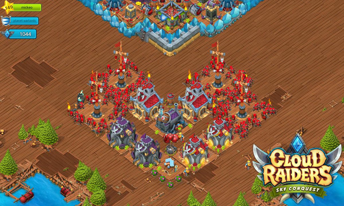 MickeoB0y's tweet photo. Haha! So far nobody has beat my #CloudRaiders defenses. Any tips? Find me by name mickeo http://t.co/kTaUawq7ql http://t.co/iYZRfOTIxJ