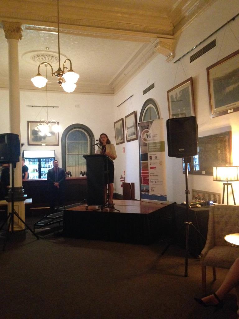 TSBEnterprise's tweet photo. Agriculture in Australia is really the new catch word @DebFrecklington at #AginAsia Conf Welcome Drinks http://t.co/nF1CKZWD0P