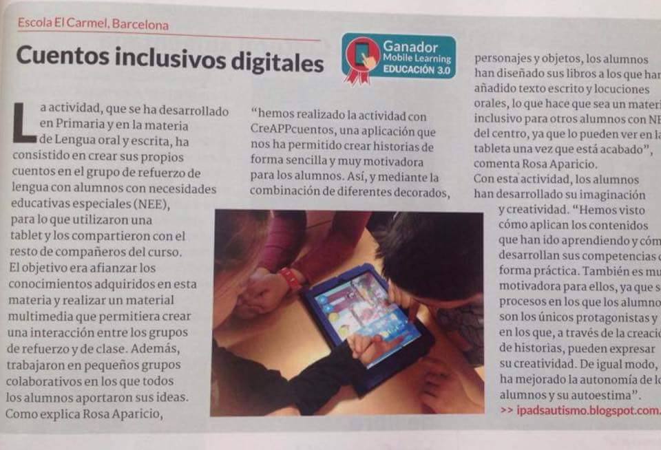 tescuder0's tweet photo. Gracias a nuestros reconocimientos en #educación, esta a punto de salir la versión #Edutech @creappcuentos #creatales http://t.co/S88Xfg2egJ