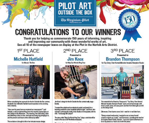 virginianpilot's tweet photo. Remember our newspaper box contest?
We have three winners! Check them out. #Pilot150 #Fiveby5 http://t.co/5fePUFD2BN