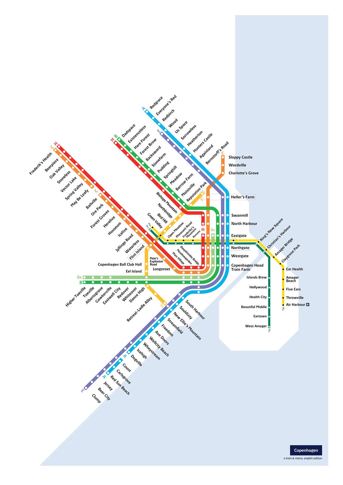 Copenhagen S Tog Map Metromash On Twitter: "The Classic Copenhagen S-Train Map, Literal English  Translation! Http://T.co/Lhiyi6Edso #Copenhagen #Metro  Http://T.co/Dvmh4Zwy7T" / Twitter