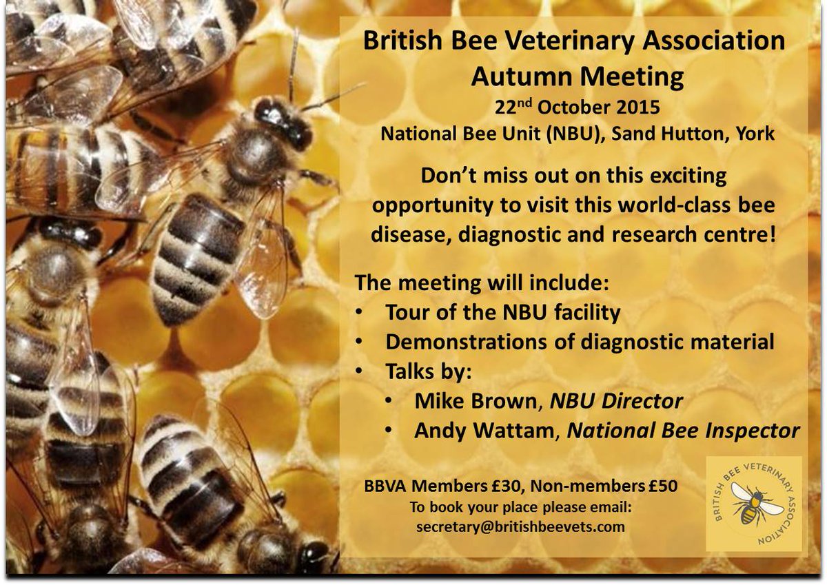 britishbeevets's tweet photo. Don't forget the BBVA autumn mtg, 22nd Oct @ National Bee Unit. @EntoMasters @APHAgovuk @AVS_UK_Ireland @BeeCraftMag http://t.co/POLi9xA20W