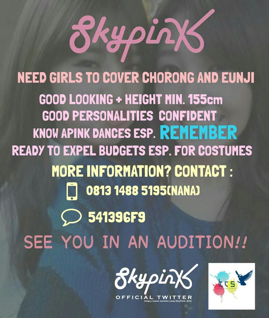 <a href="/HISTAR_DC/">NEED HYOLYN</a> [HELP RT] hi we're skypink🙆 dance cover of apink from depok. We need more members. Lets join with us^^)/