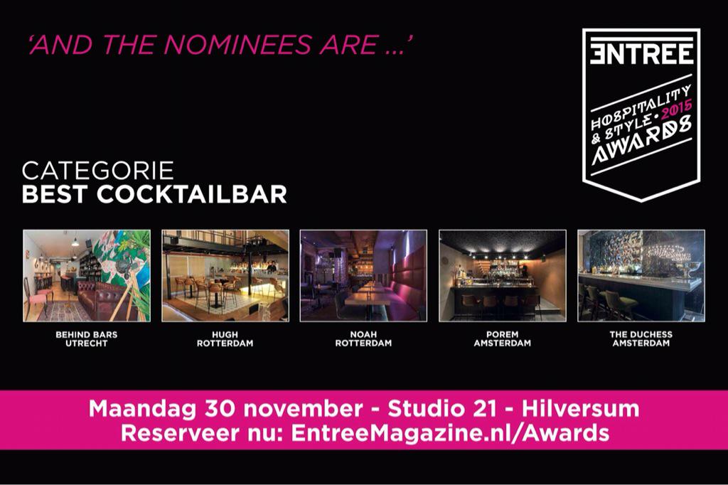 #noahrotterdam genomineerd door <a href="/EntreeMag/">Entree Magazine</a> in de categorie Best Cocktailbar! Trots!! #oudehaven #cocktails #award