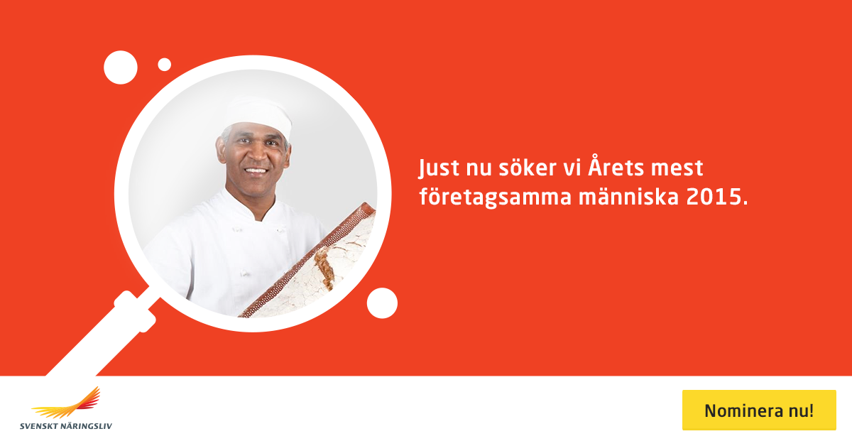 Nu pågår tävlingen Årets mest företagsamma människa! Vem nominerar du? bit.ly/1UZULtP