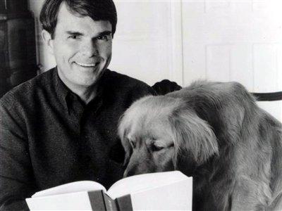 Happy Belated Birthday Stephen King, here is a picture of Dean R. Koontz and his dog Gertie. Have you read his books? 