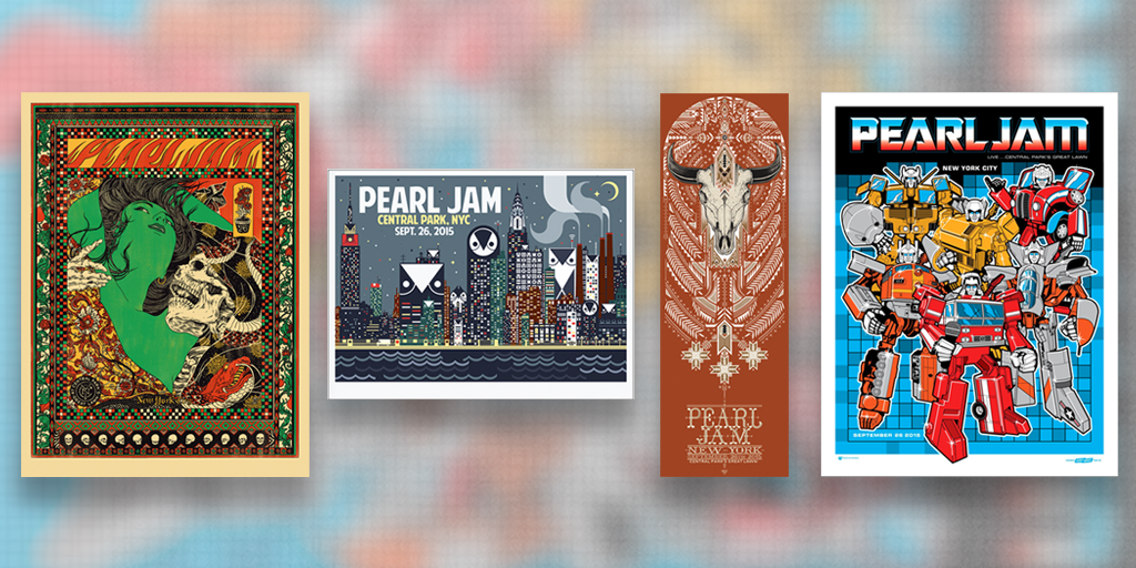 PearlJam's tweet photo. All 4 posters available at the PJ x @Volcom Pop Up Shop in NYC beginning today at 11am ET: http://t.co/D9TkESMMpD http://t.co/yeXaLFucVI