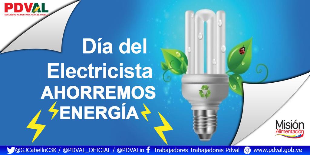PDVAL_OFICIAL's tweet photo. Felicidades a todos los/as electricistas en su día ¡Soy Consumo Eficiente con @CORPOELECinfo! http://t.co/k951tQDCNH