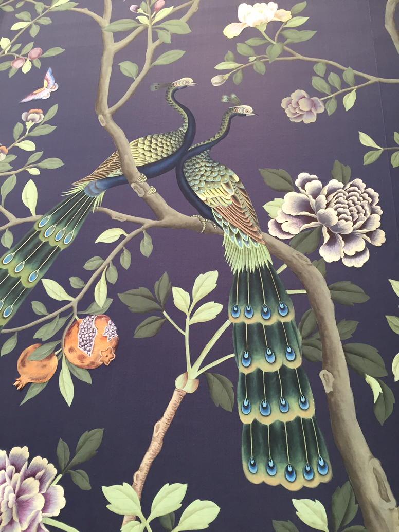 This embroidered wallpaper <a href="/DeGournayLtd/">de Gournay</a>  had <a href="/homes_antiques/">Homes & Antiques</a> *gasp* at its beauty <a href="/Decorex_Intl/">Decorex International</a>