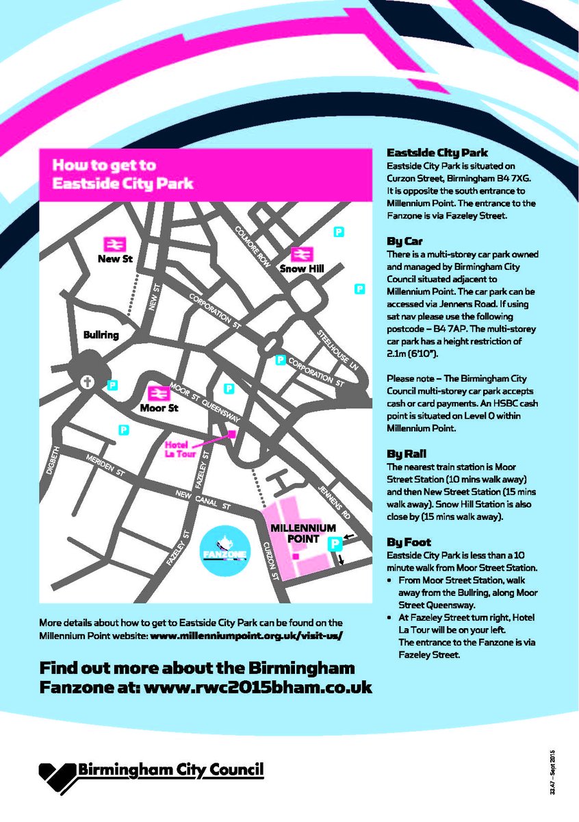 AcivicoGroup's tweet photo. Here is how to get Eastside City Park and the Official Rugby World Cup Fanzone. http://t.co/fUnG9xiEDg