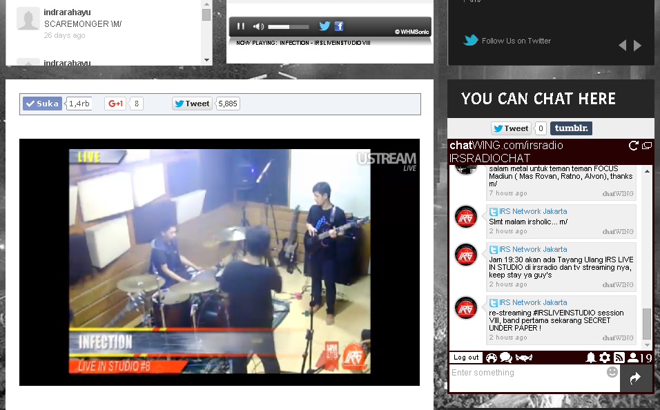 Dan sekarang Re-Streaming IRS LIS VIII bersama <a href="/INFECTION_DM/">INFECTION</a> di irsradio .net !