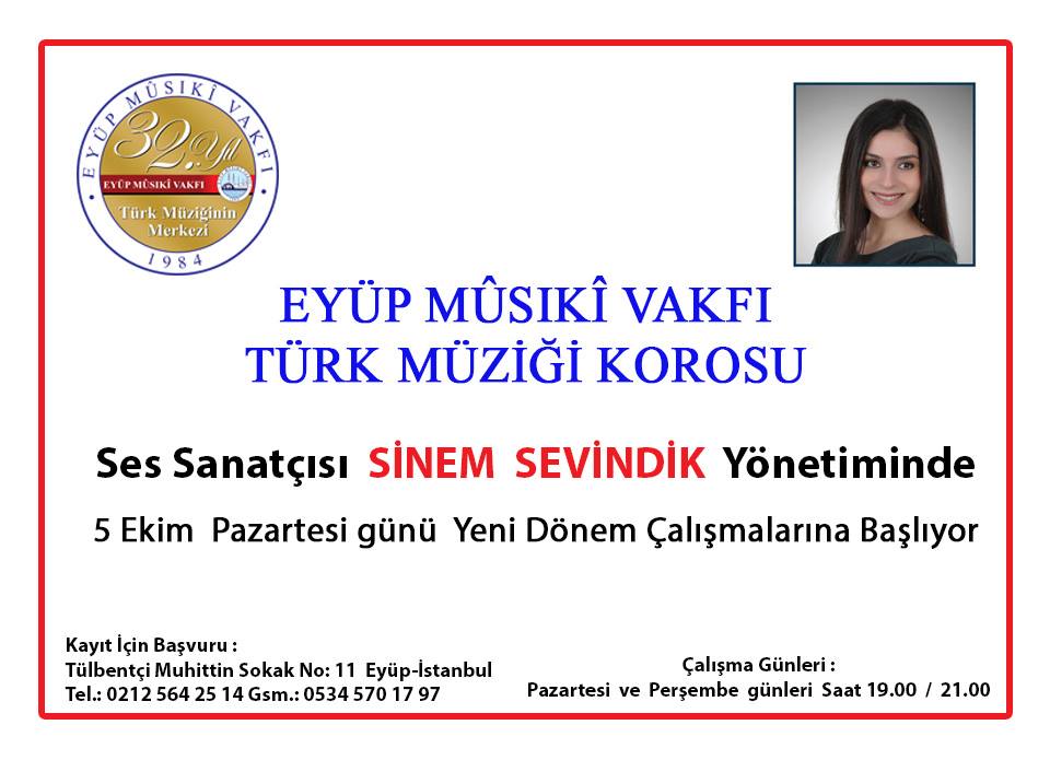 İTU Mezunu ve TRT'nin Yetiştirdiği Ses Sanatçısı Sinem Sevindik ile Yeni Dönem Çalışmaları 5 Ekim Ptesi Günü Başlıyor