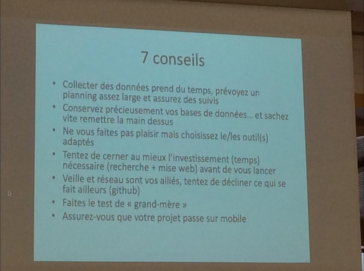 EstellePrusker's tweet photo. #medialabST : Les 7 conseils d'@arnaudwery pour débuter en #datajournalisme #ddj http://t.co/kOFyT67MjB