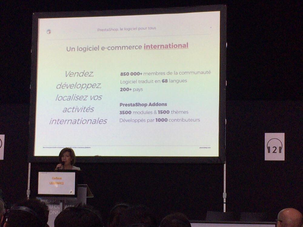 temboit's tweet photo. #Prestashop keynote speech at Paris Retail Week whith CEO Corinne Lejbowicz #ParisRetailWeek #ECP15 http://t.co/73Z6h9ppg5