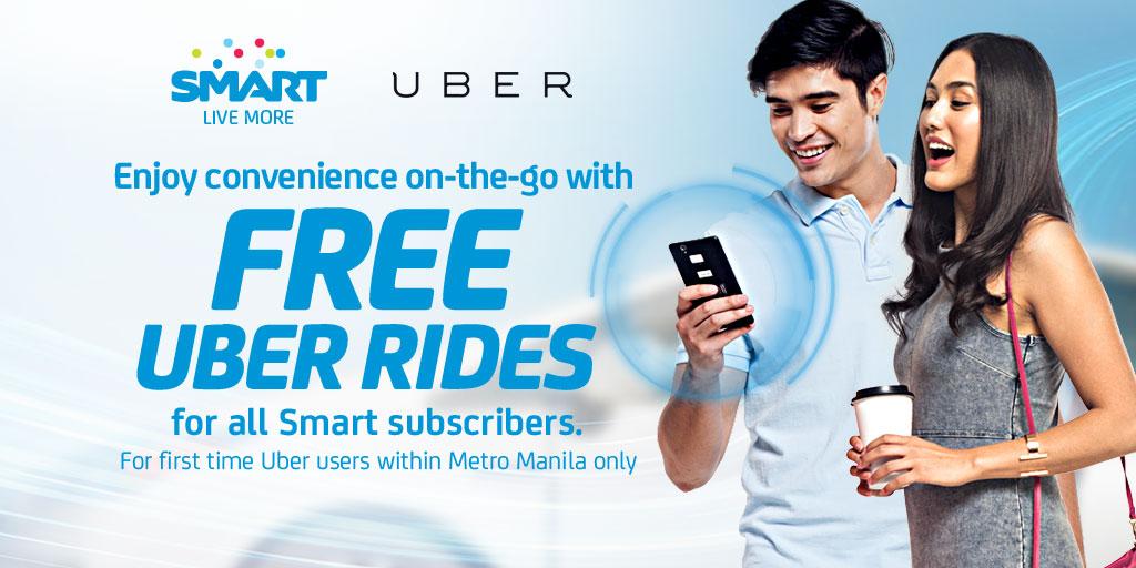 LiveSmart's tweet photo. Get 2 free #SmartUber rides! Just register your Smart number at http://t.co/mNyEJsfJv3 to get the promo code. http://t.co/G5HvjMVVNy