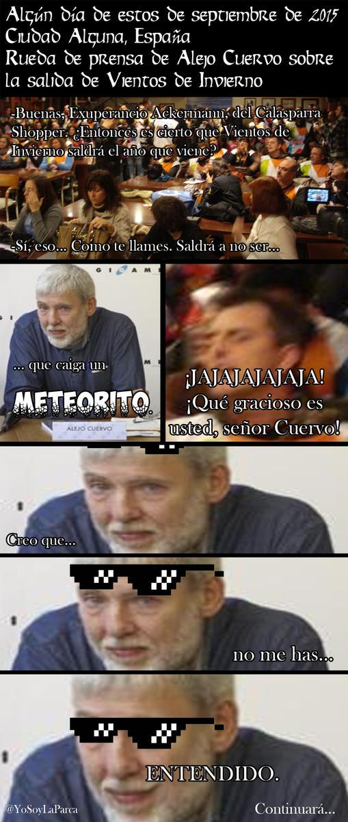 WesterosToday's tweet photo. Ganadores del concurso #MeteoritoIsComing: @waranou @YoSoyLaParca y @Einyel221B
Enhorabuena! http://t.co/3mjDBZZMDc