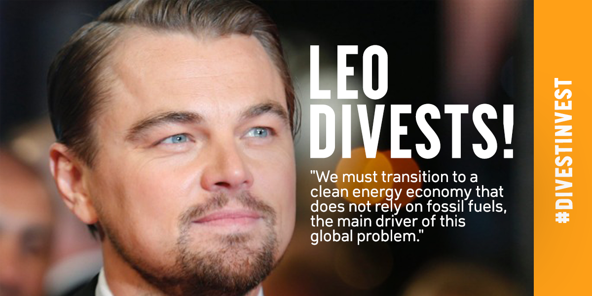 350's tweet photo. Amazing! @LeoDiCaprio just joined the fossil fuel divestment movement! http://t.co/OaMs3N4V6p #DivestInvest http://t.co/f3sgPjHTVm