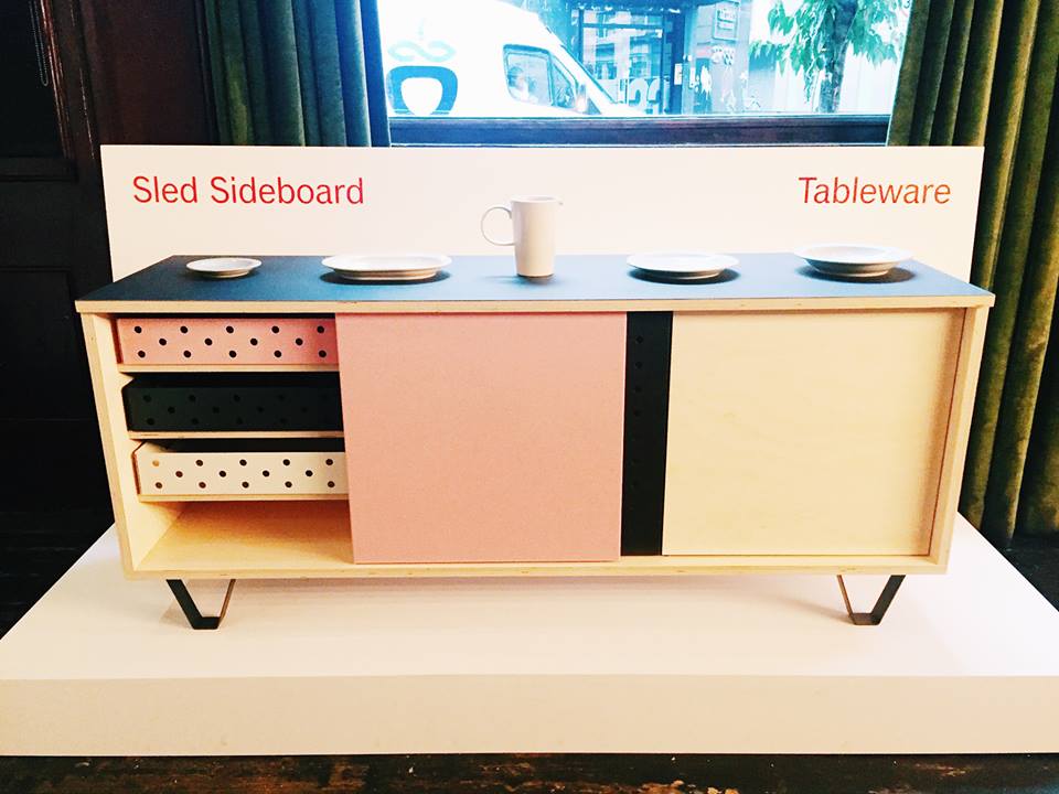 Hairpin legs, mixture of rich woods &amp; colours &amp; perforated metal on <a href="/vgoodandproper/">Verygood&proper</a> Sled Sideboard at <a href="/ShoreditchDT/">Shoreditch DT</a>