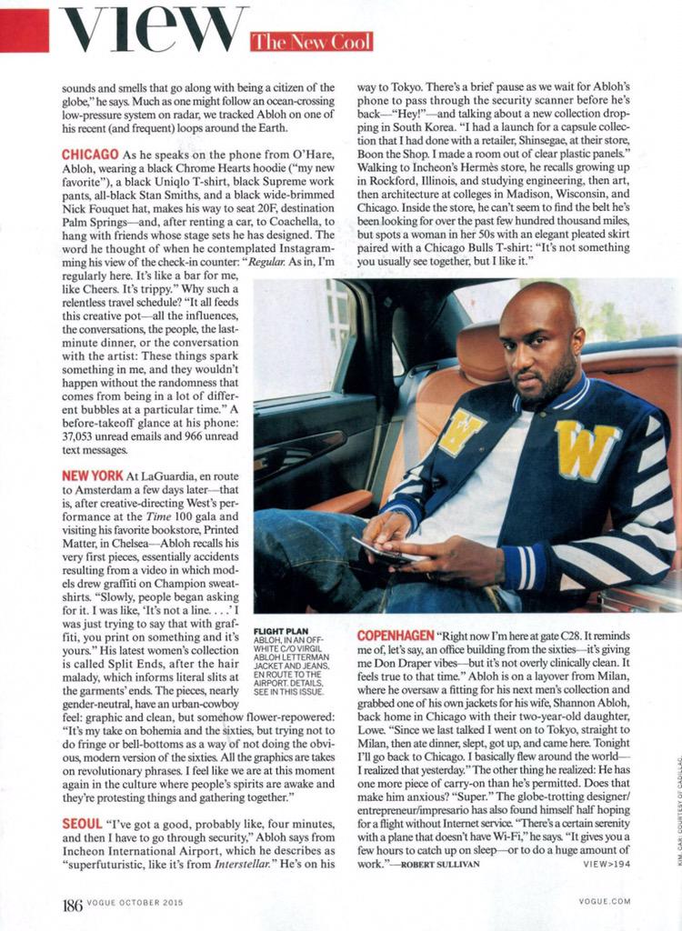 virgil abloh on X: many thanks to @voguemagazine and its feature