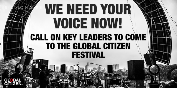 GlblCtzn's tweet photo. We need your voice! Call on key leaders to come to the #GlobalCitizen Fest. &amp; win tickets http://t.co/VW70fjYf8p http://t.co/fsBRN7wr87