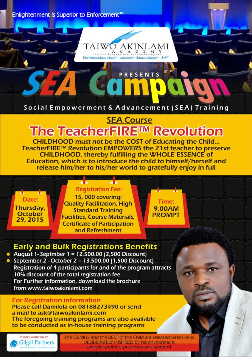 taiwoakinlami's tweet image. 121. The teachers are the light and salt of humanity. #TeacherFIRE™ #ProjectSEA @gilgalP