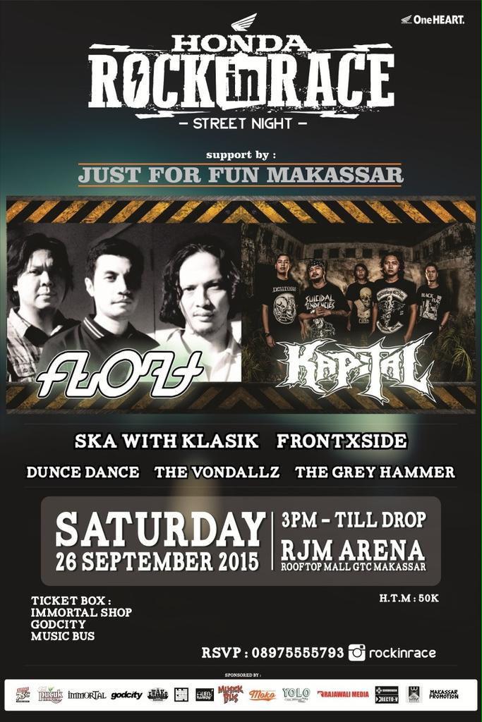 Pastikan kawan2 sudah punya tiketnya &amp; gak afdol klo gak beli merch <a href="/KAPITALBorneo/">KAPITAL</a>: H-4 Honda Rock In Race Makassar!