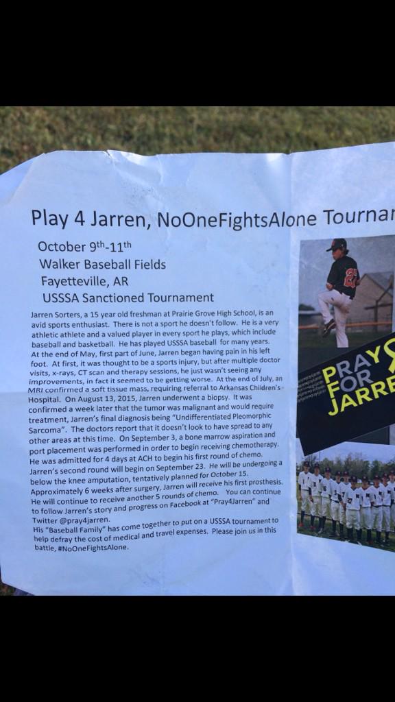 MMWArkansas's tweet photo. This is where we as a baseball community need to rally around a young man in need of help! http://t.co/Nwr5WxsCve