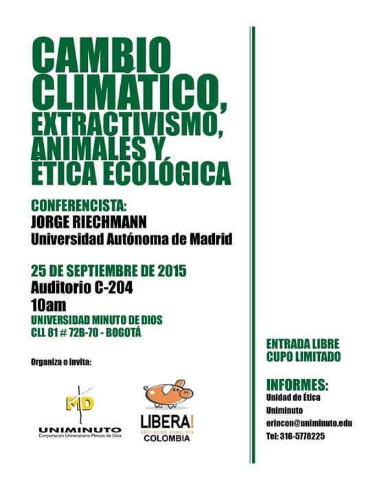 LiberaCol's tweet photo. Este jueves 24 y viernes 25 Jorge Riechmann en Uniminuto. Acompáñanos y difunde. http://t.co/c9itw4XwLD