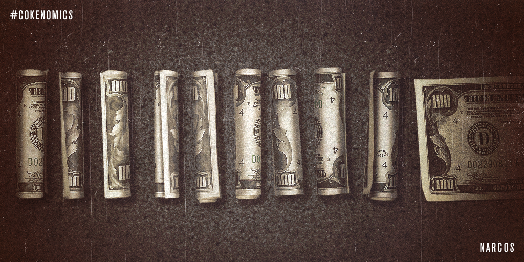 NarcosNetflix's tweet photo. By the mid 80s, nearly 9 out of 10 bills circulating in the US were tainted with cocaine. #cokenomics #Narcos http://t.co/6YdSUIEjHS