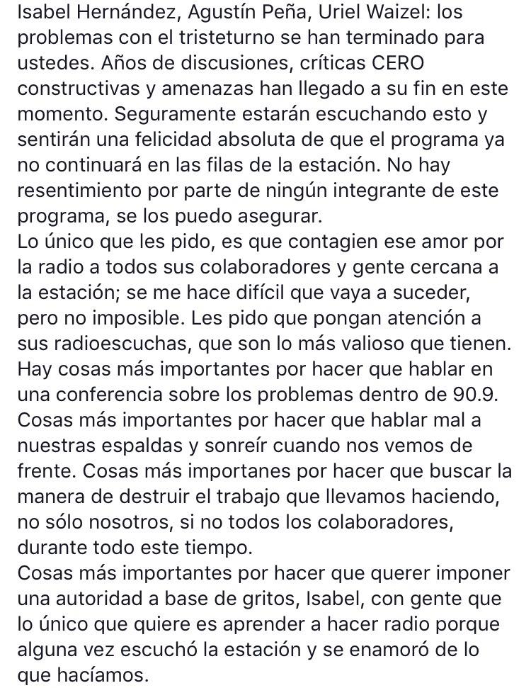 korno's tweet photo. Las palabras más difíciles de mi vida. GRACIAS POR TODO @Ibero909FM. #tristeturno. http://t.co/b5csOXJ94G