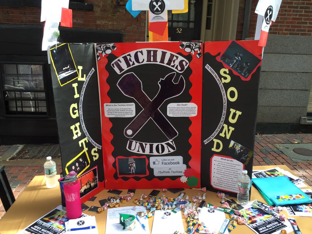 #suffolk19 come check out the Techies Union table at Temple Street right now till 2pm! 🔦🔧🙋🏼🍬🍭