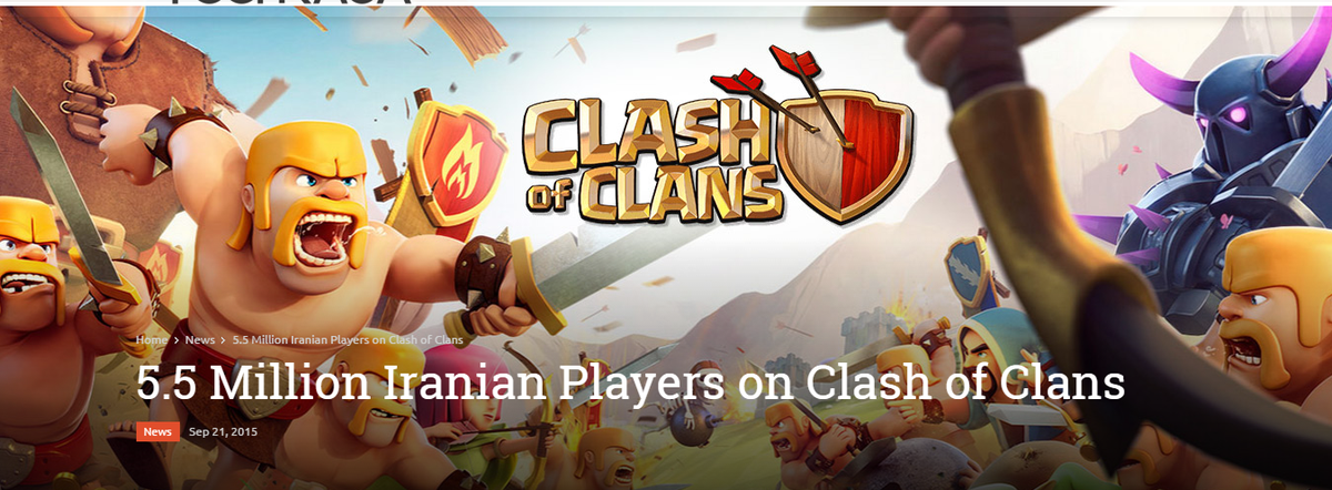 TechRasaCom's tweet photo. 5.5 Million Iranian Players on #ClashOfClans http://t.co/bdc4sWS2NR via @TechRasaCom @supercellgames http://t.co/4EajZB8CSO