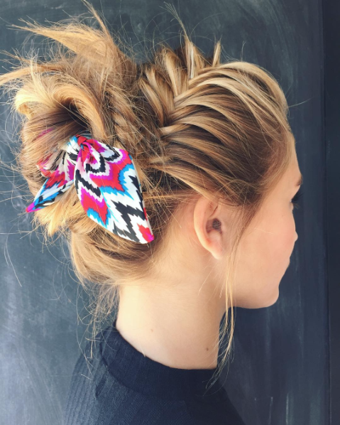 WrapUpBun's tweet image. #Regram from @sarahpotempa's #365daysofbraids. Beautiful fishtail braid and bun! #fishtailbraid #wrapupbun #hairinspo