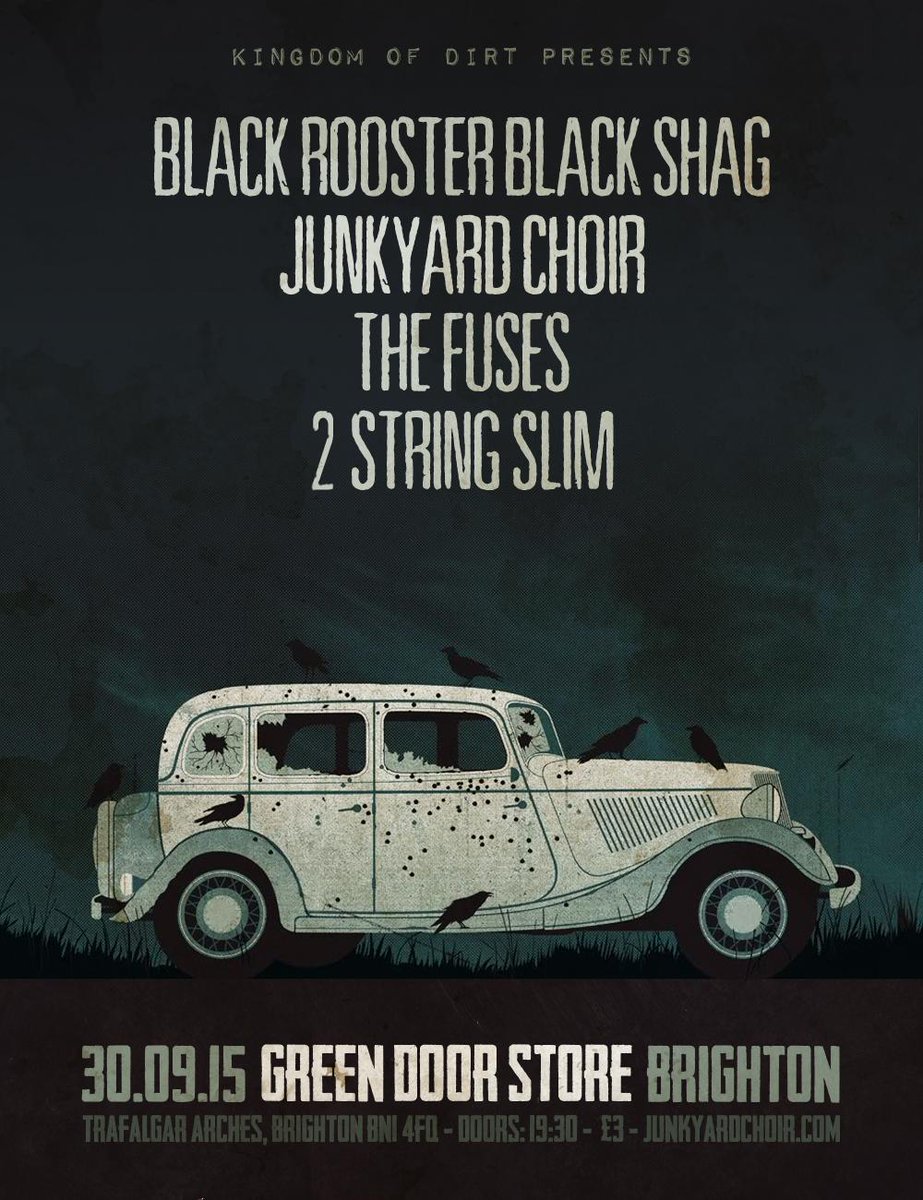 Excited to add <a href="/TheFuses/">The Fuses</a> to the lineup for <a href="/greendoorstore/">Green Door Store</a> show 30.09.15! With @2StringSlim+<a href="/blackRblackS/">BlackRoostrBlackShag</a>! £3 entry!