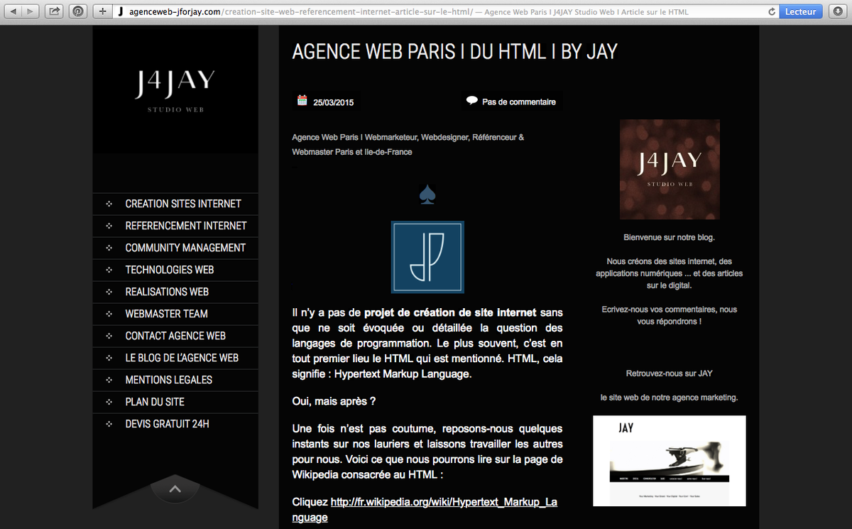 JforJayStudio's tweet image. #html & #programmationweb => un cas pratique : agenceweb-jforjay.com/creation-site-…