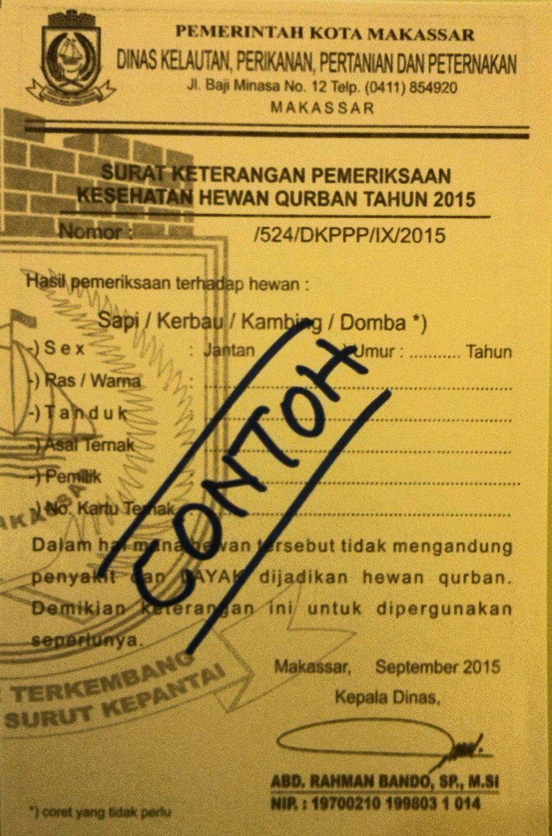 Contoh Surat Permintaan Hewan Kurban Surat 28