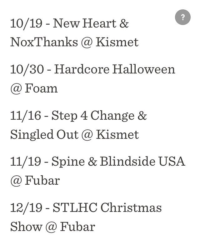 Upcoming STLHC shows